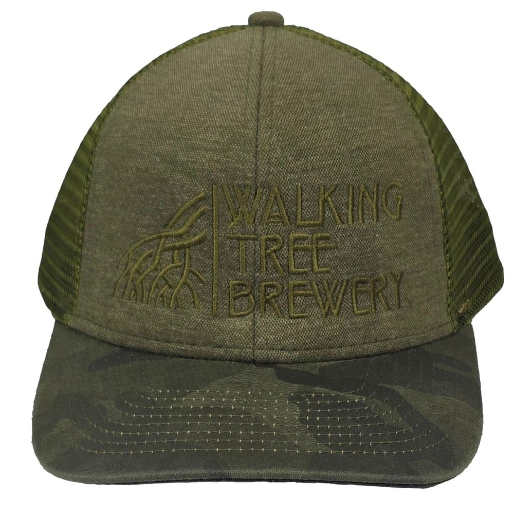 Dri Duck Walking Tree Brewery Trucker Hat OSFA‎ Olive Green Camo Mesh Beer Cap